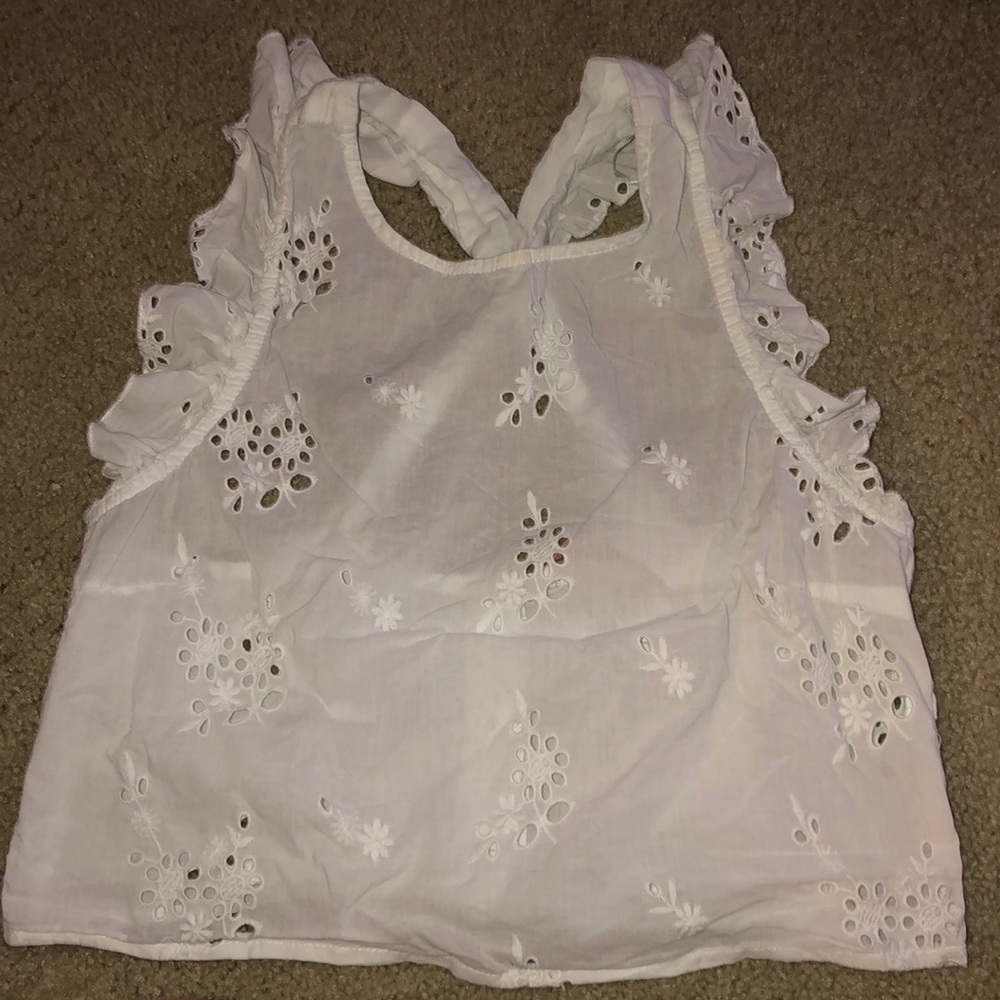 Zara Eyelet ruffle top (trafaluc collection)